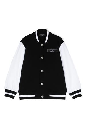 black cotton bomber BALMAIN PARIS KIDS | BV4R40Z0081930BC